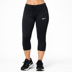 Nike Power Crop Running Leggings Black Dri-Fit Workout Tights Women S